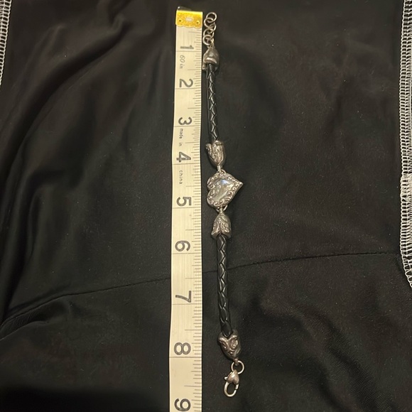 Brighton Black Leather and  Silver Heart Cupid Bracelet - Picture 12 of 13